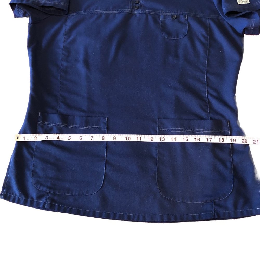 Nurse's Scrub Top Dark Blue Grey's Anatomy Barco 3 Pocket V Neck Size M - Picture 7 of 11